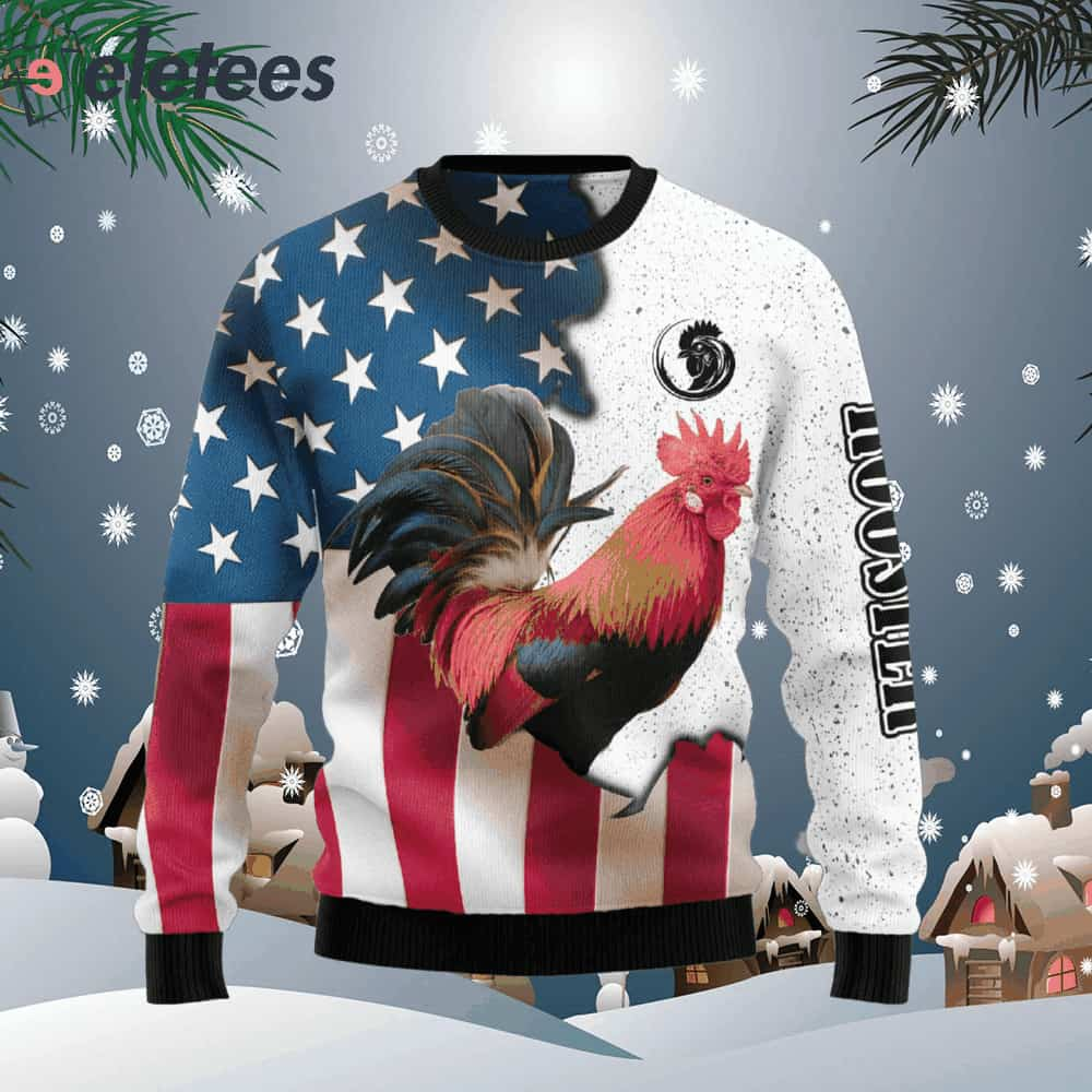 Rooster USA Ugly Christmas Sweater