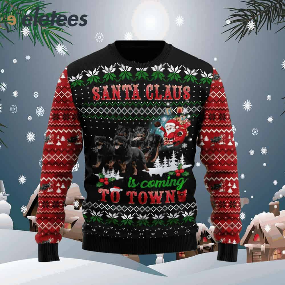 Rottweiler Town Christmas Ugly Christmas Sweater