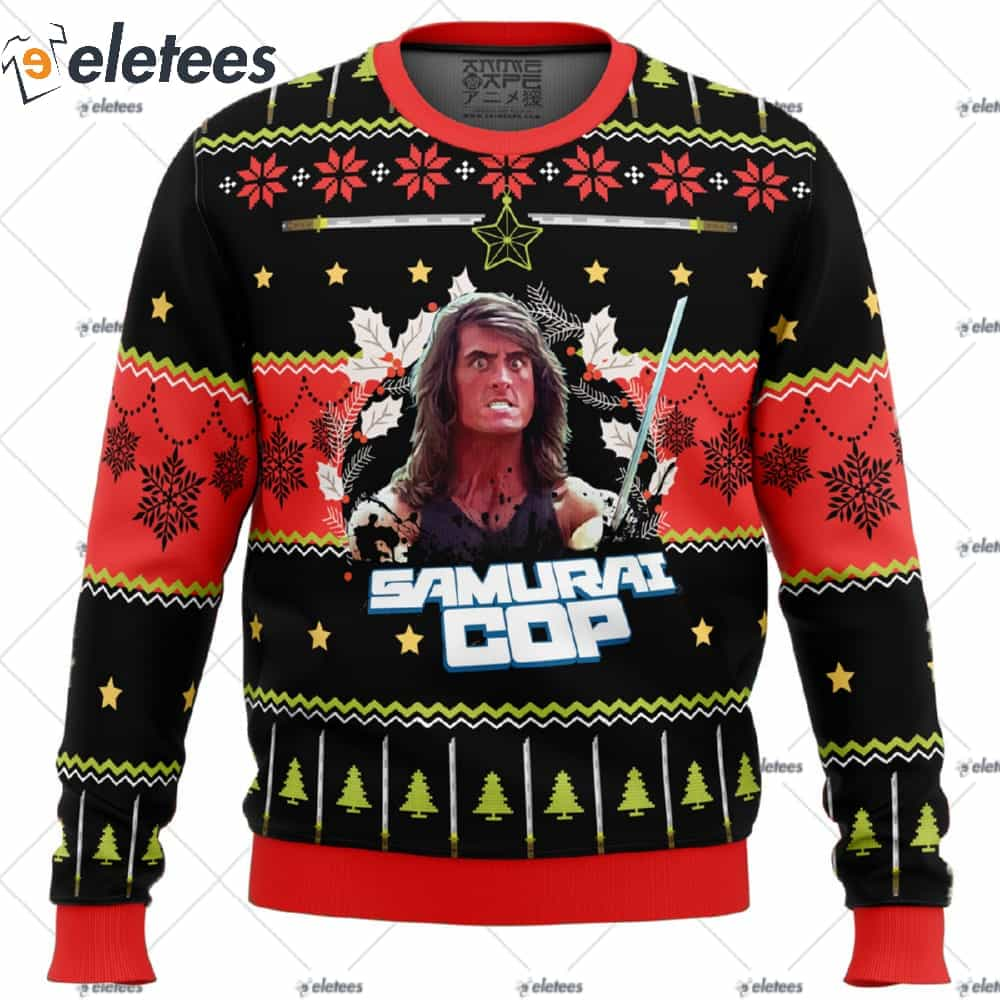 Samurai Cop Ugly Christmas Sweater