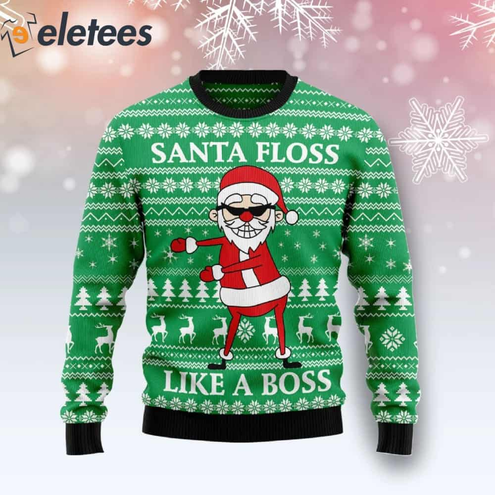 Santa Claus Floss Like A Boss Ugly Christmas Sweater