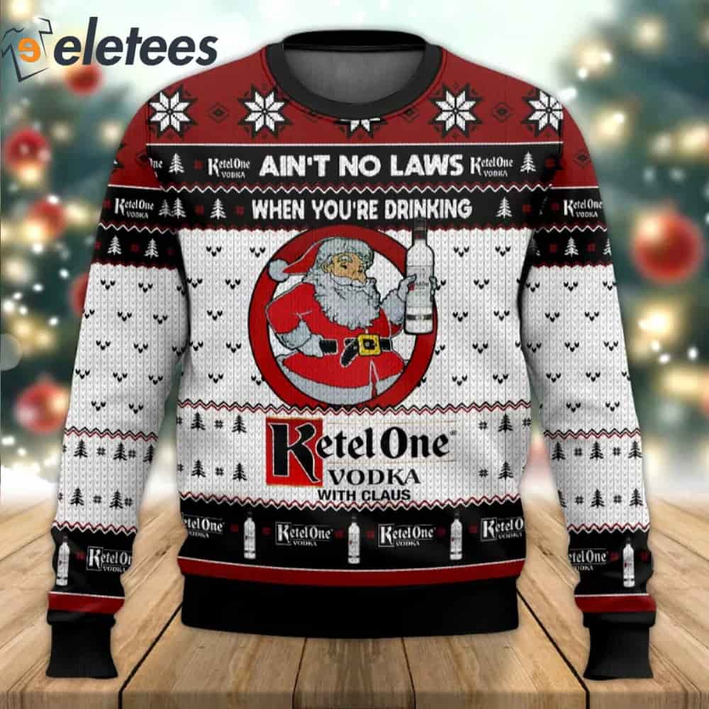 Santa Claus Ketel One VodKa Ugly Christmas Sweater