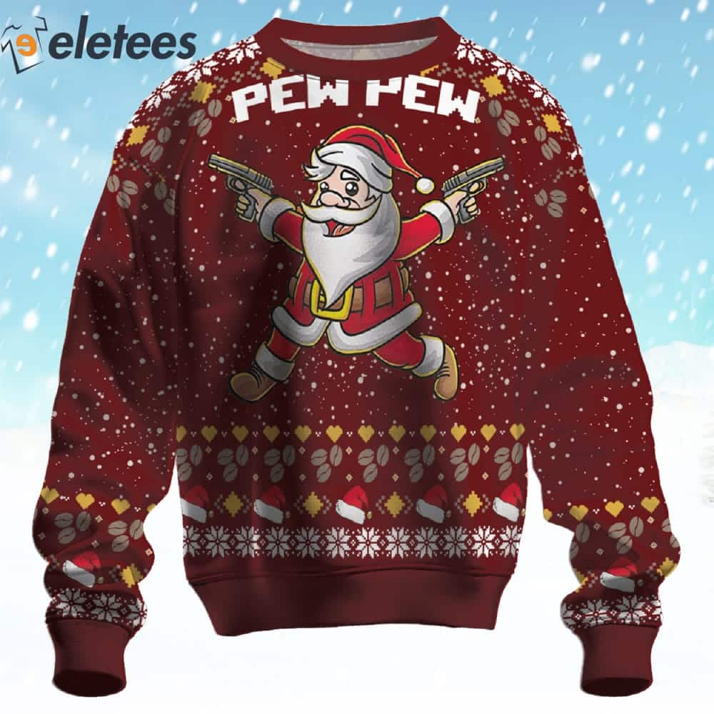 Santa Claus Pew Pew Ugly Christmas Sweater