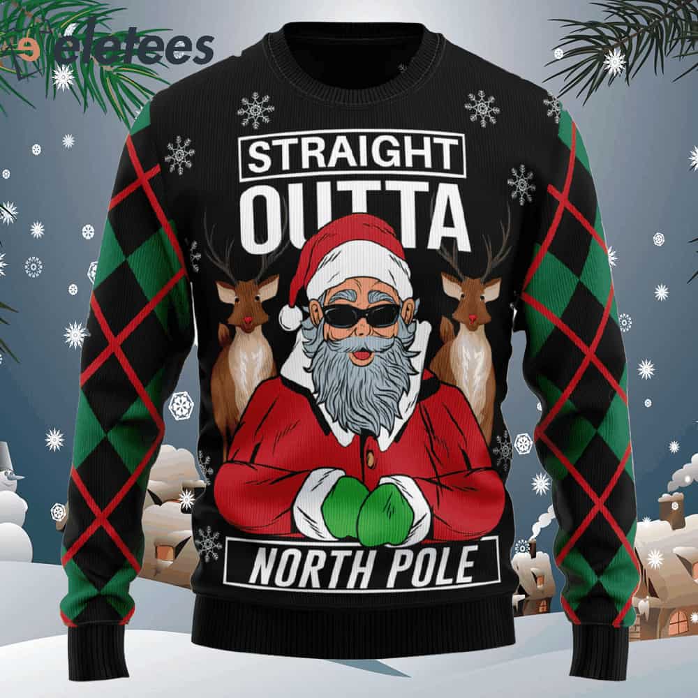 Santa Claus Straight Outta North Pole Ugly Christmas Sweater