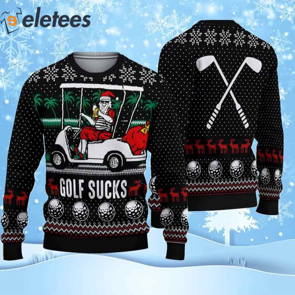 Santa Golf Sucks Ugly Christmas Sweater