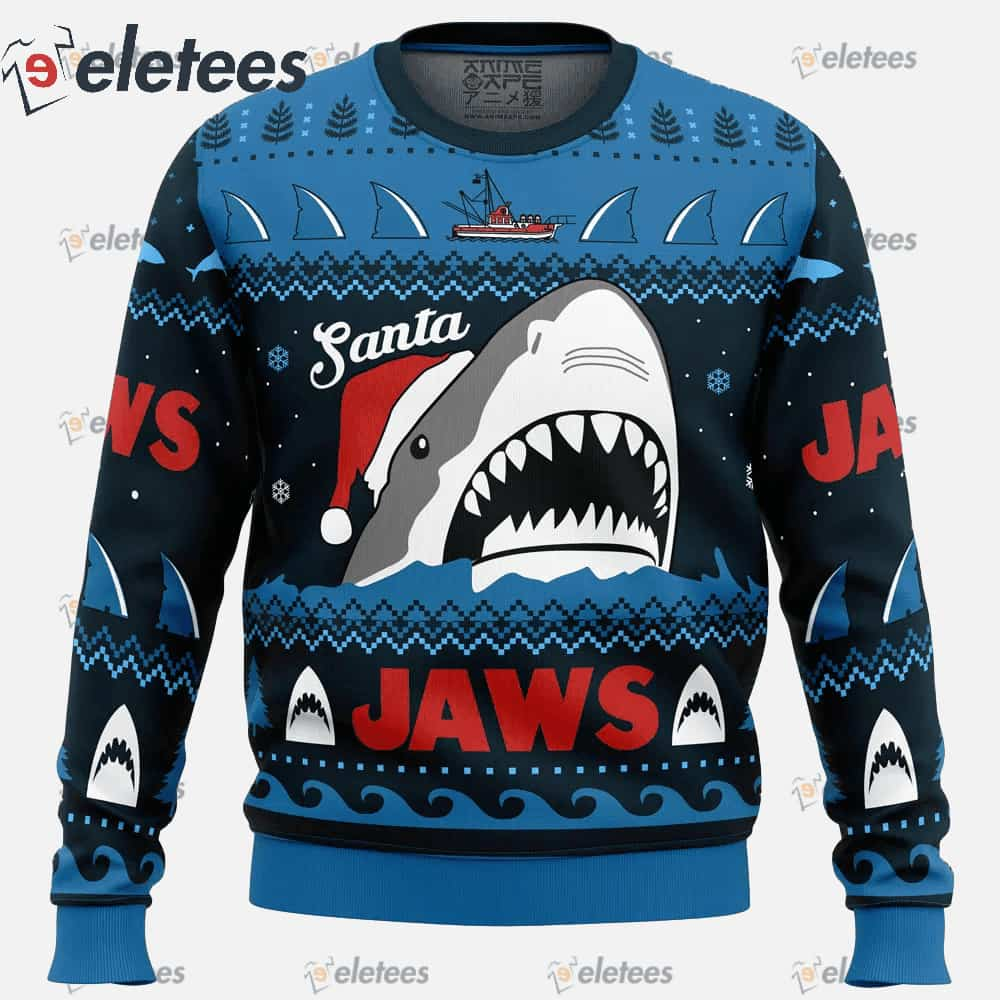 Santa Jaws Jaws Ugly Christmas Sweater