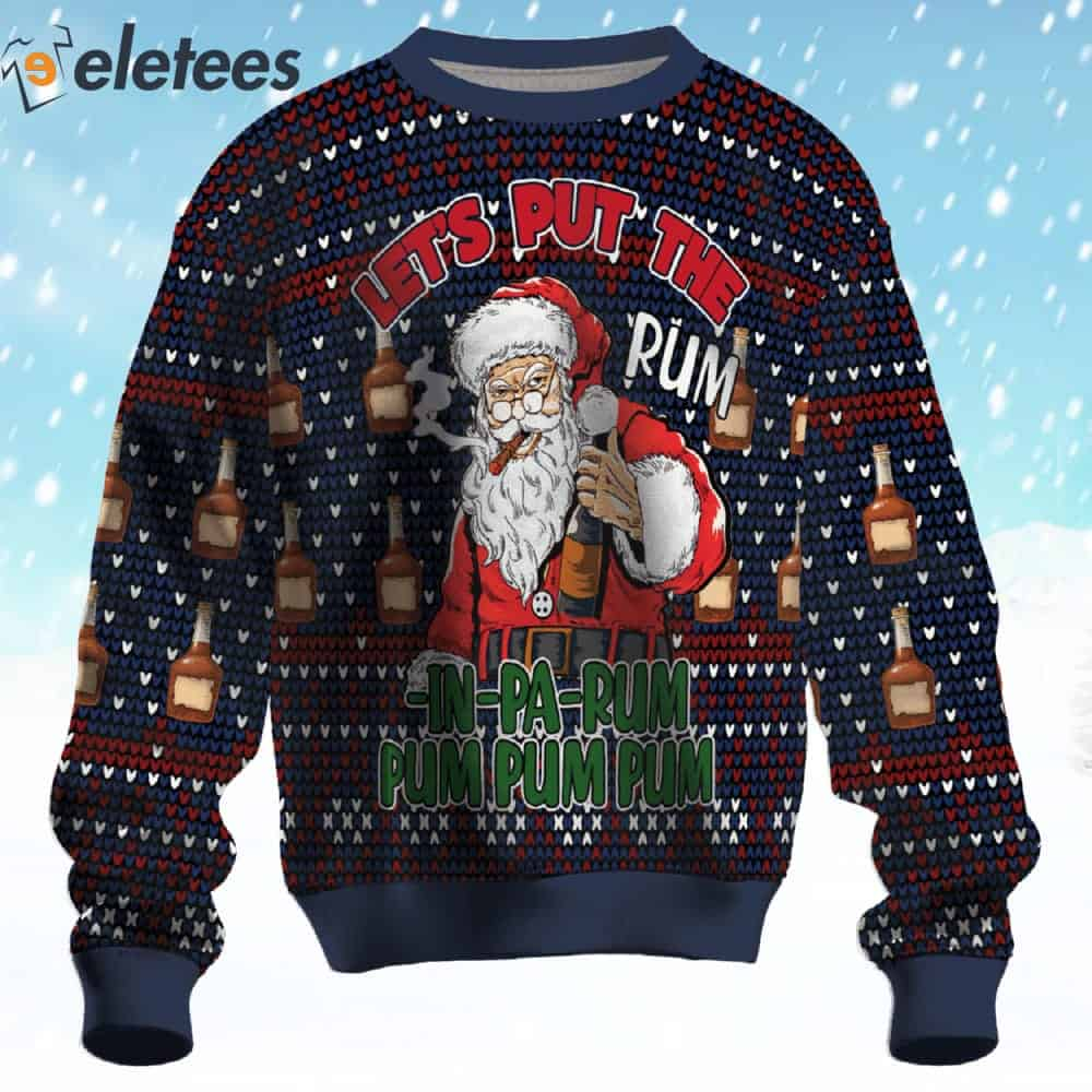 Santa Rum Pum Pum Pum Ugly Christmas Sweater