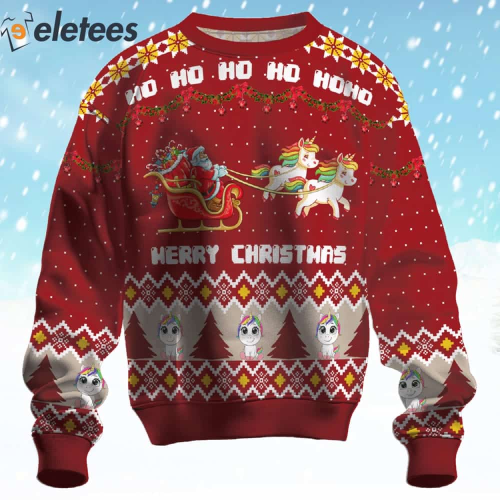 Santa and Unicorn Ugly Christmas Sweater