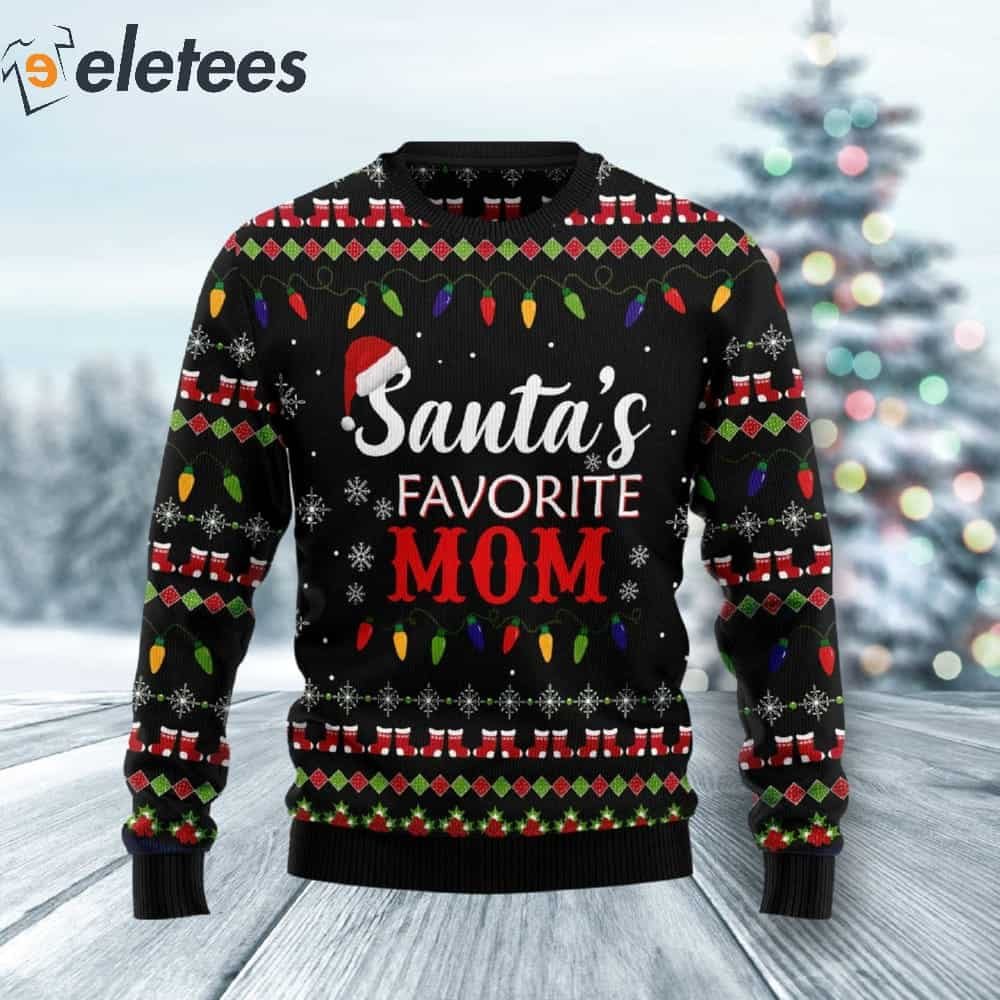 Santa's Favorite Mom Ugly Christmas Sweater