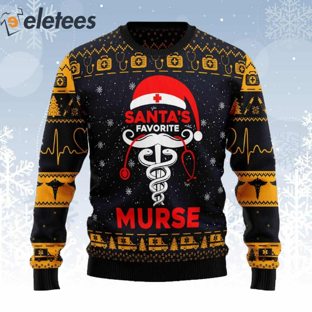 Santa's Favourite Murse Ugly Christmas Sweater