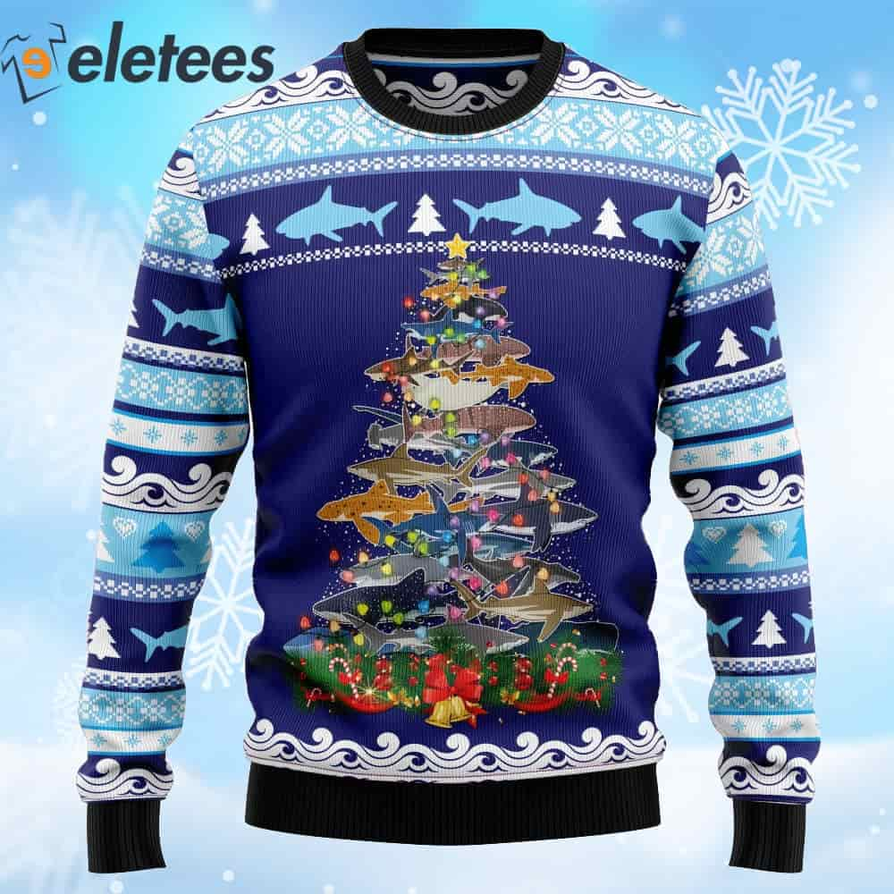 Shark Christmas Tree Holiday Ugly Christmas Sweater