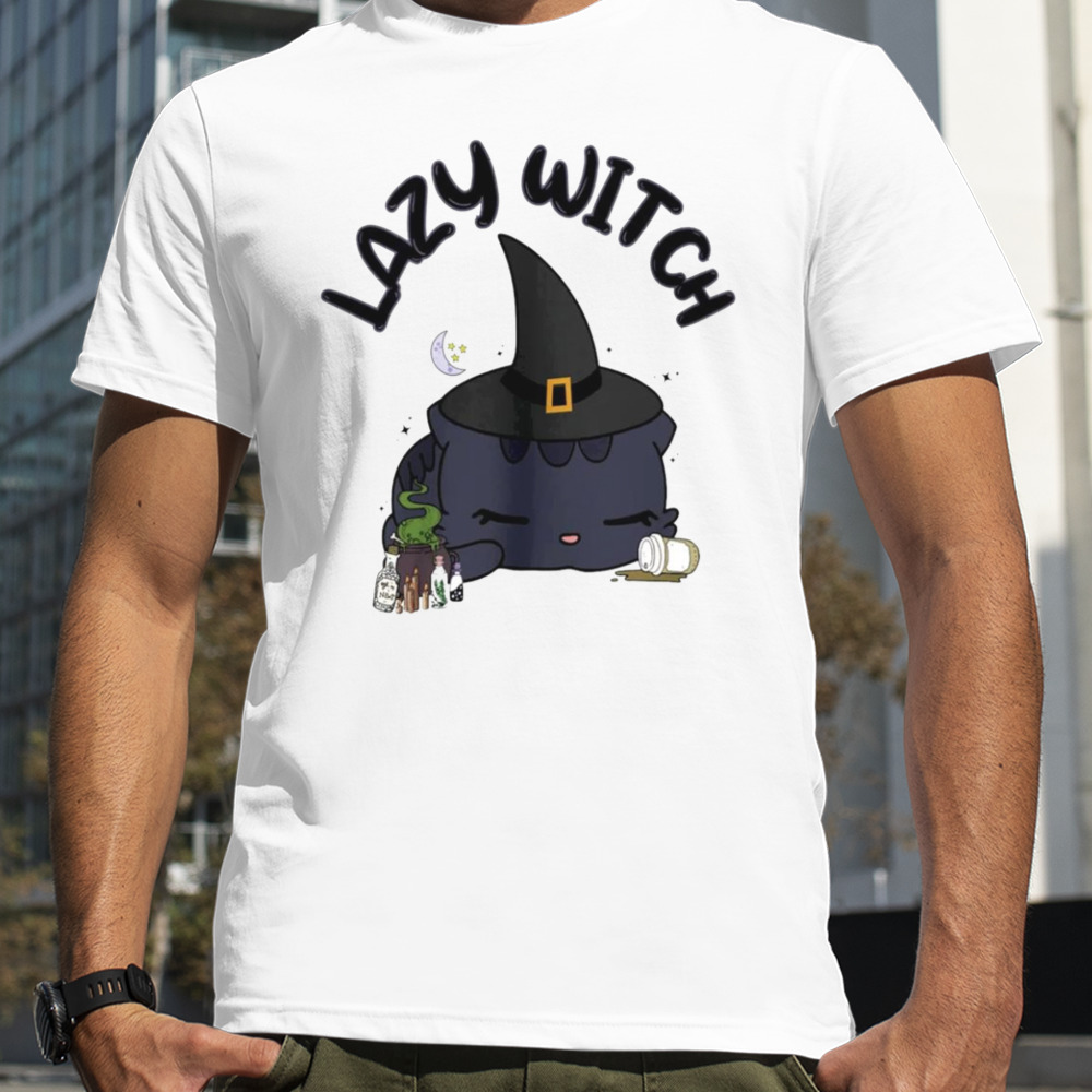 Black cat lazy witch shirt