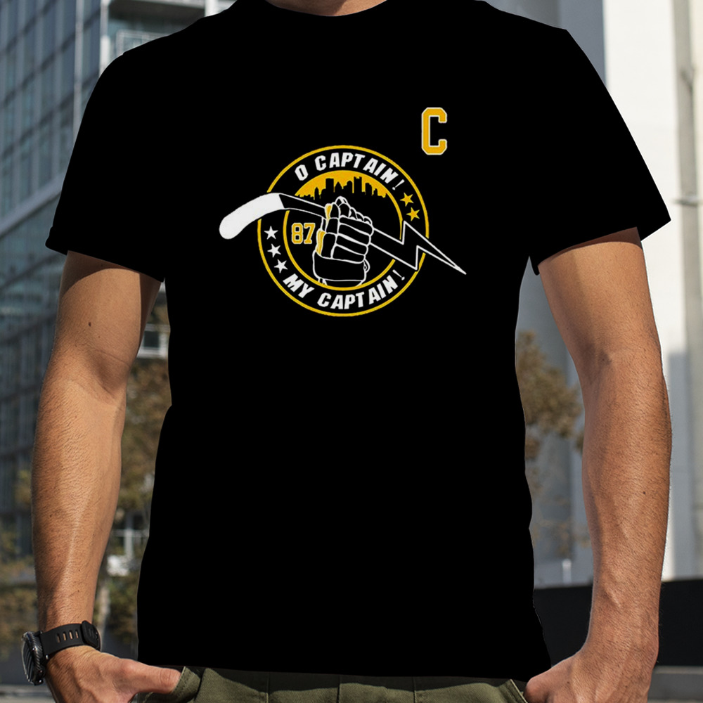 Pittsburgh Penguins 0 Captain Number 87 My Captain Pittsburgh Clothing Company T-Shirt