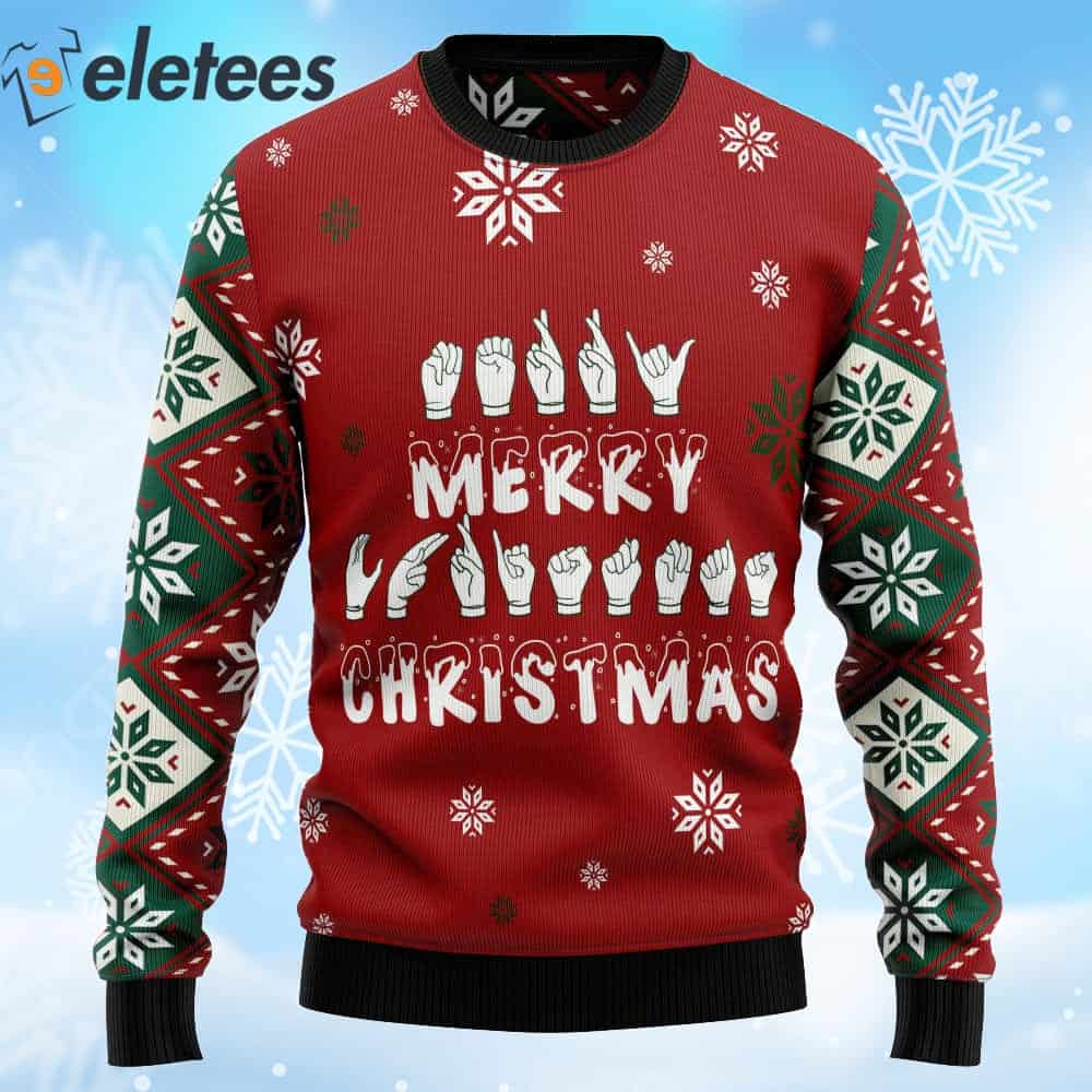 Sign Language Merry Christmas Ugly Sweater