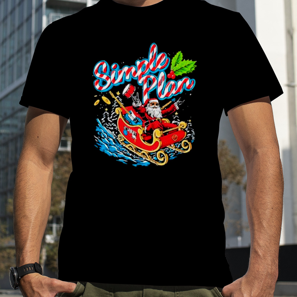 Simple plan Santa claus sleigh shirt