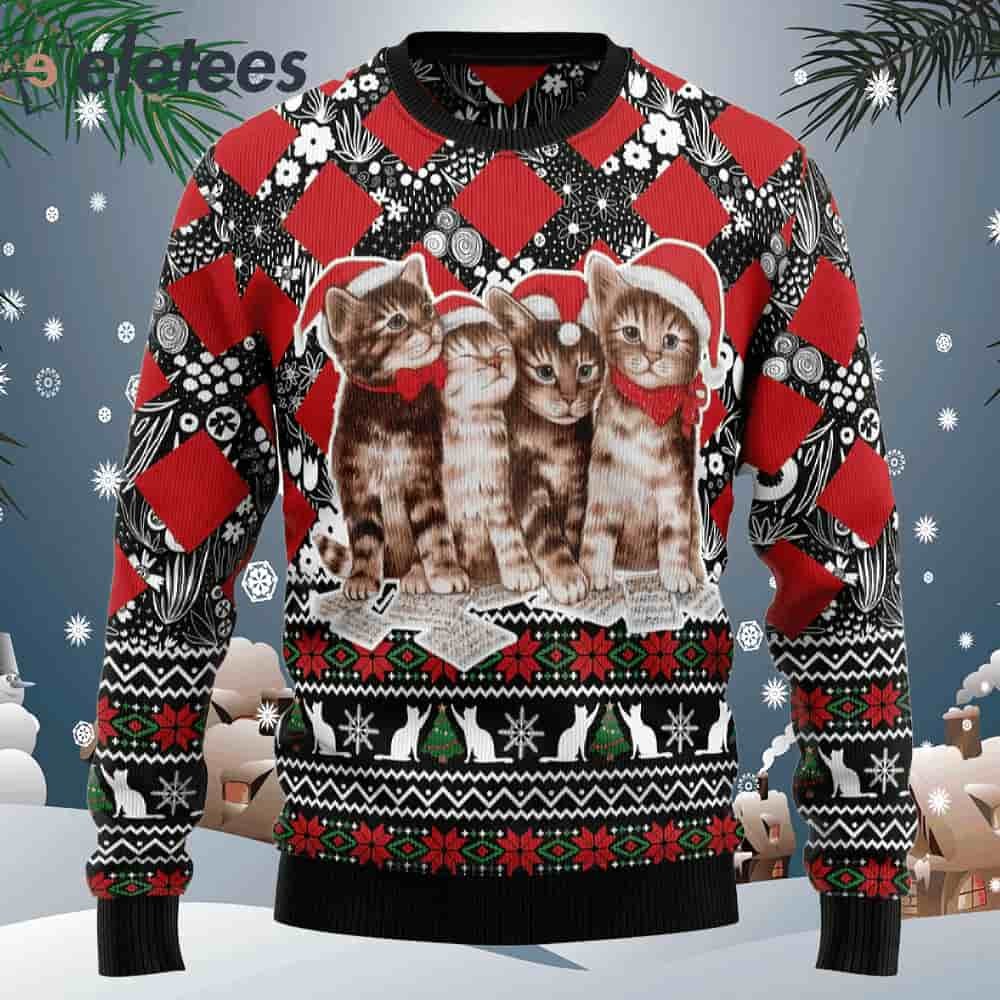 Singing Cats Kitten Ugly Christmas Sweater