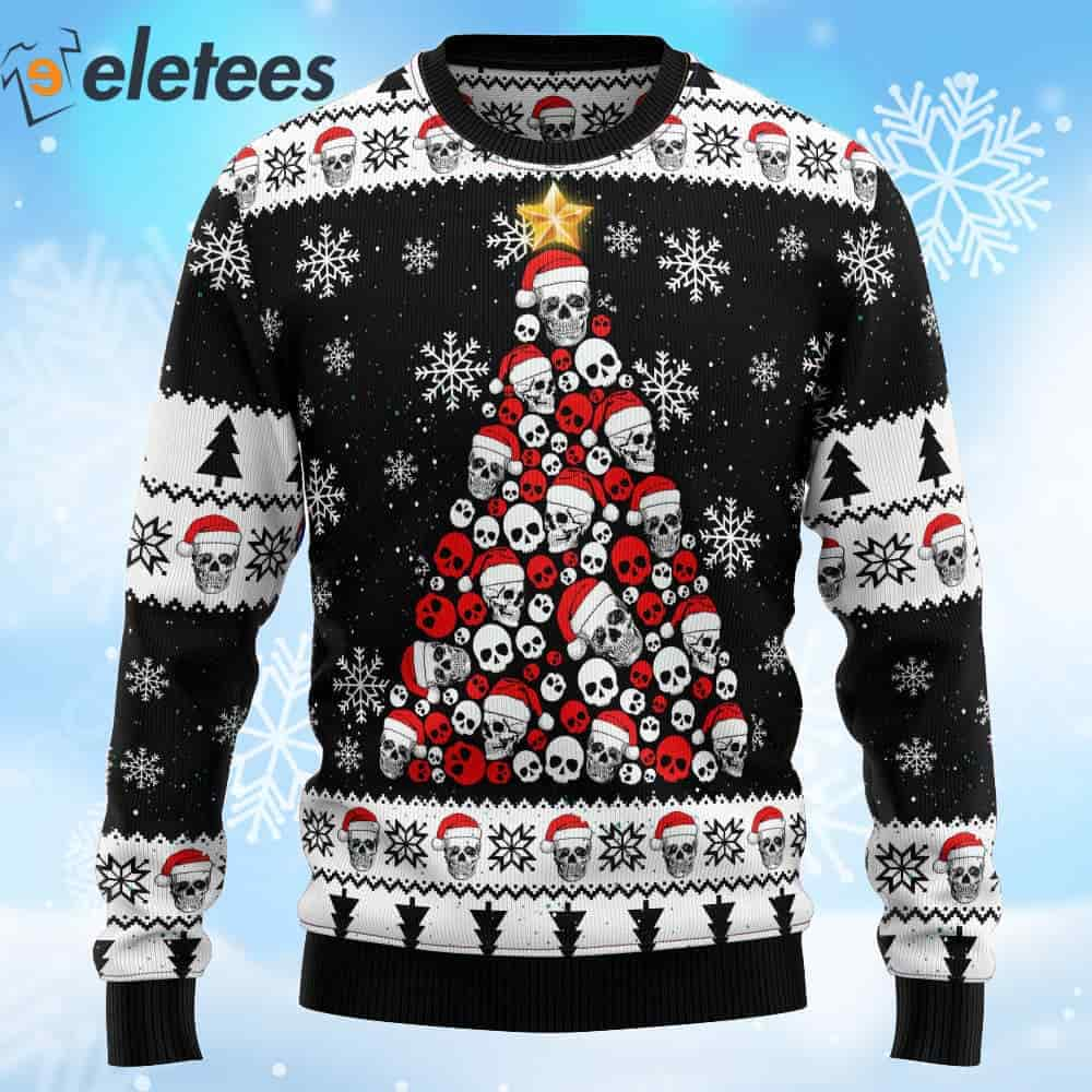 Skull Pine Tree Ugly Christmas Sweater