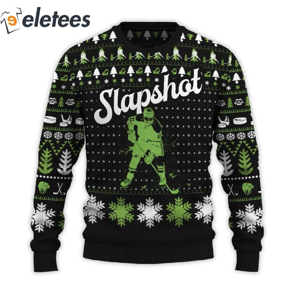 Slapshot Hockey Christmas Sweater