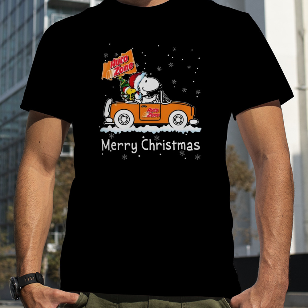 Snoopy And Woodstock Driving Car Auto Zone Christmas 2023 Shirt