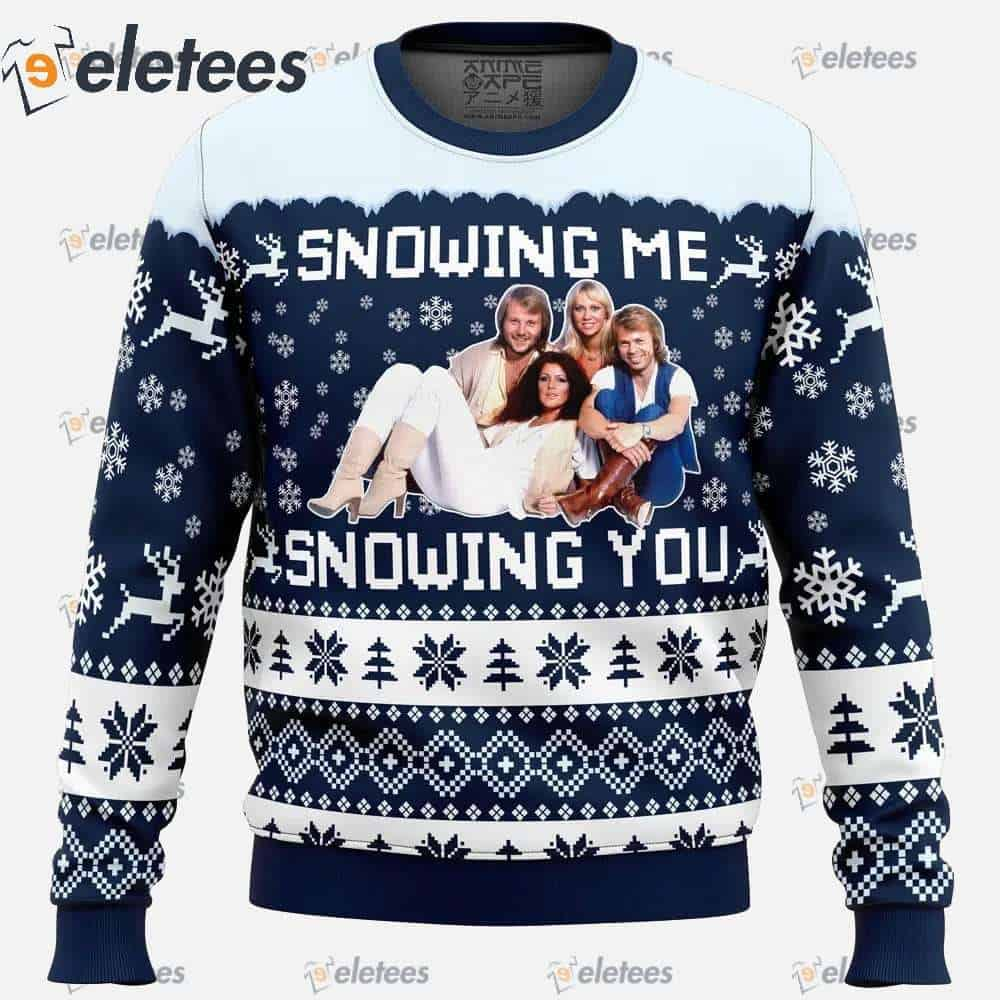 Snowing Me Snowing You ABBA Ugly Christmas Sweater