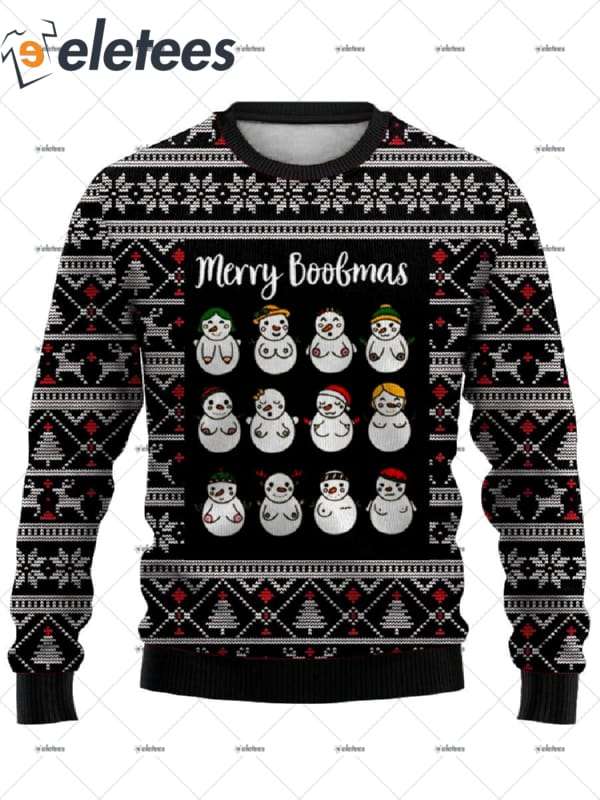 Snowman Merry Boobmas Ugly Christmas Sweater