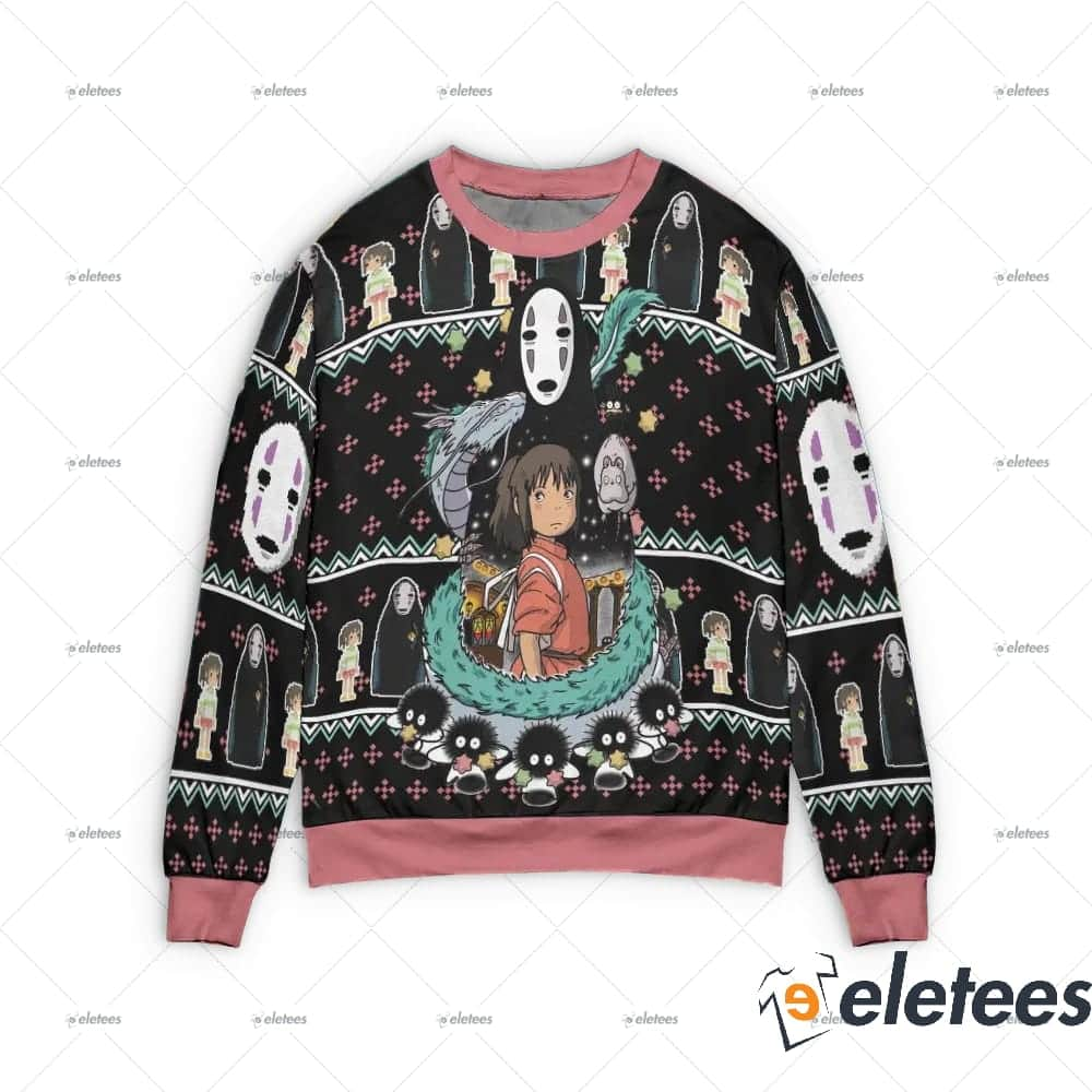 Spirited Away Kaonashi No Face 3D Ugly Christmas Sweater