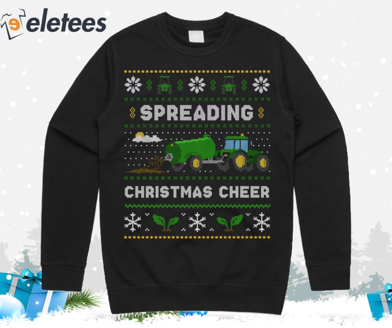 Spreading Christmas Cheer Green Farming Ugly Christmas Sweater