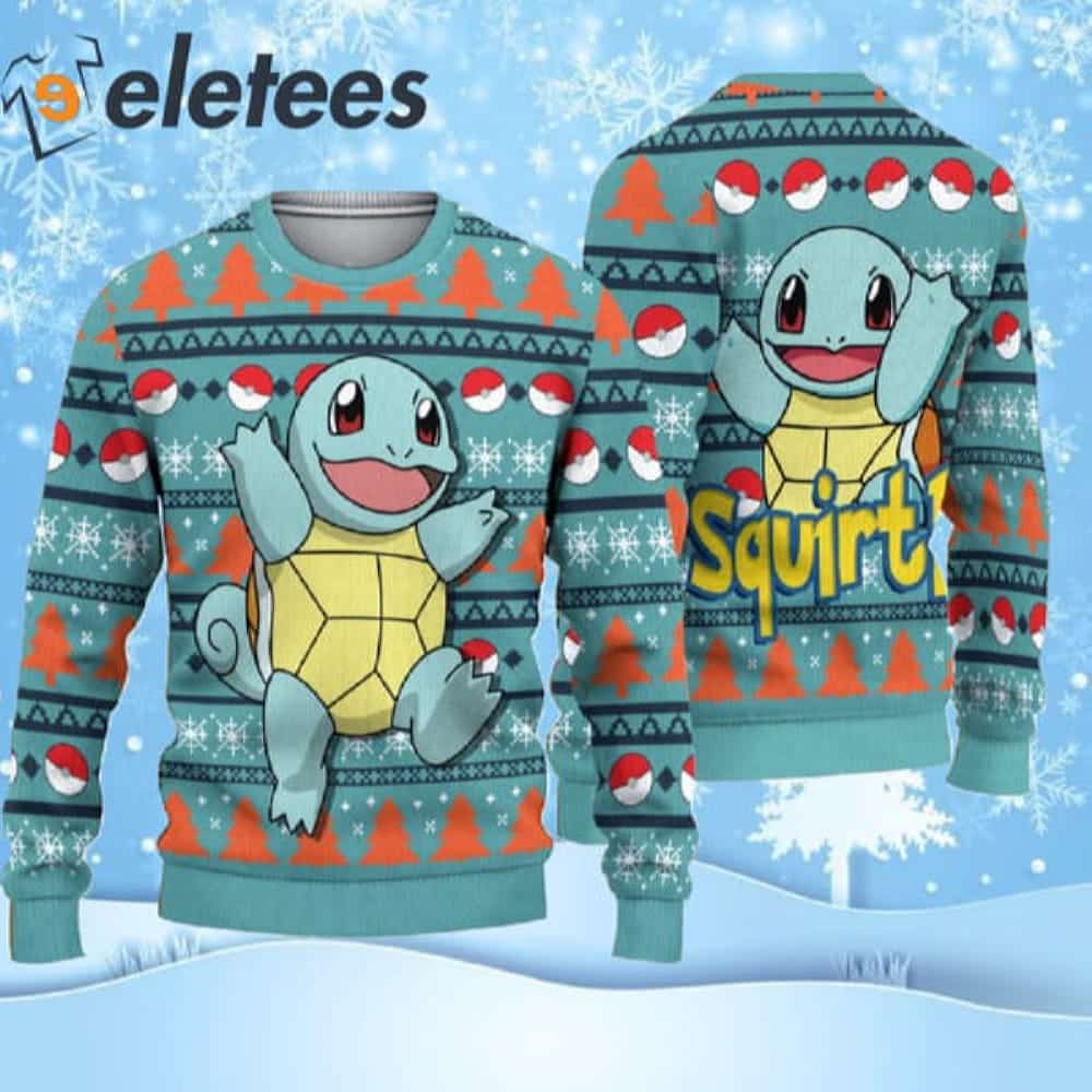 Squirtle Pokemon Ugly Christmas Sweater