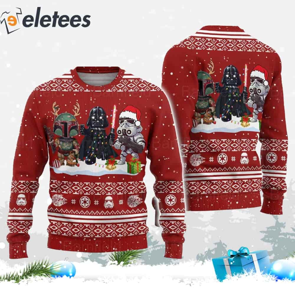 Storm Trooper Darth Vader Mandalorian Ugly Christmas Sweater