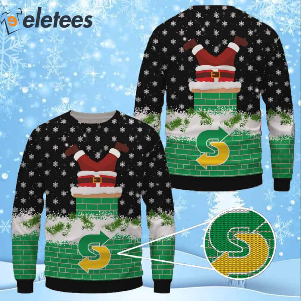 Subway Santa Claus Ugly Christmas Sweater