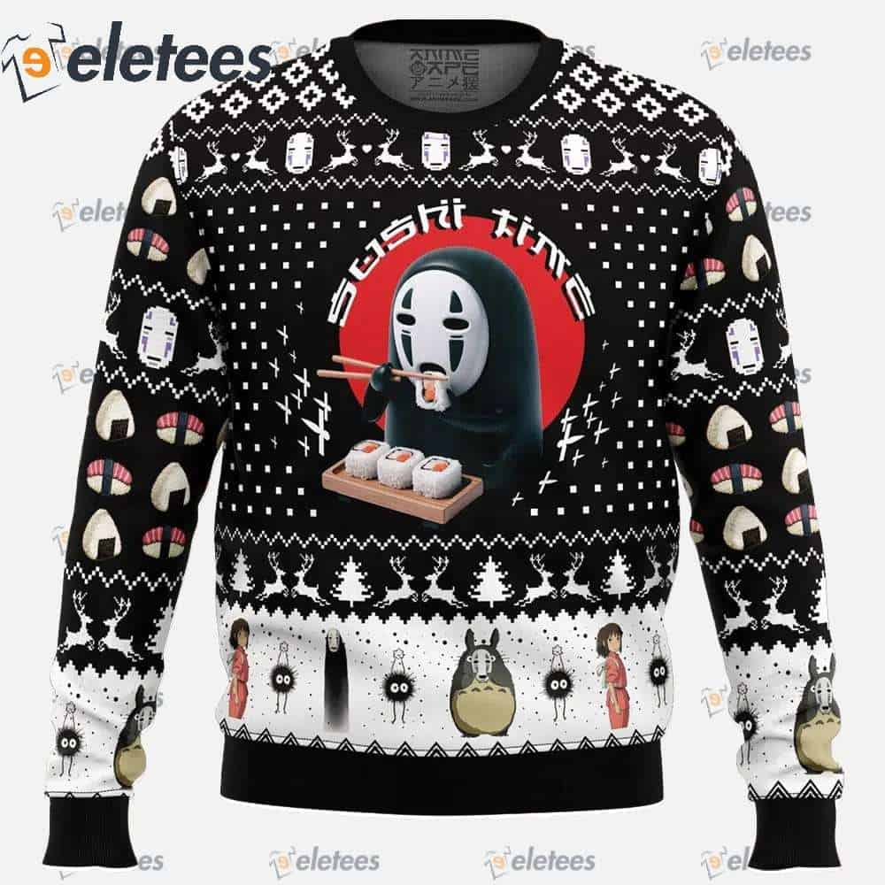 Sushi Time No Face Spirited Away Ugly Christmas Sweater