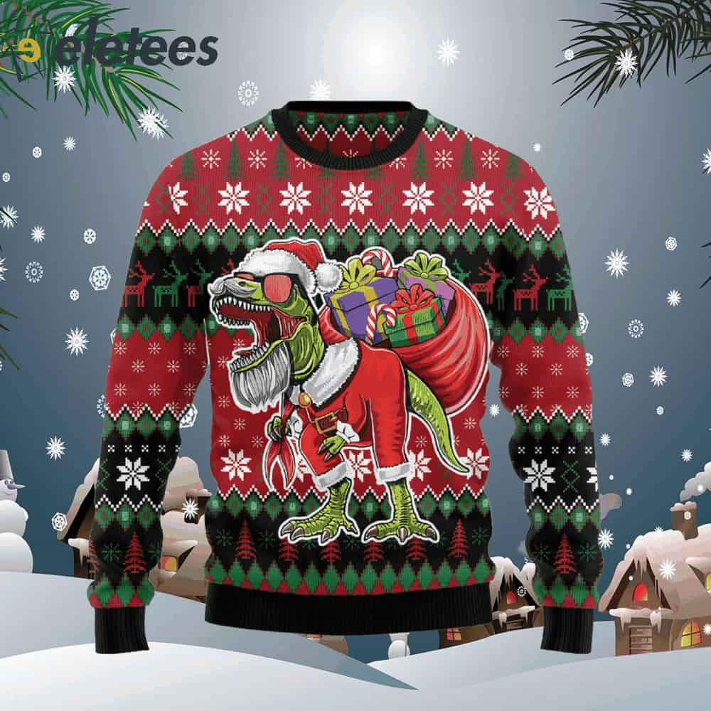 T-Rex Santa Christmas Ugly Christmas Sweater