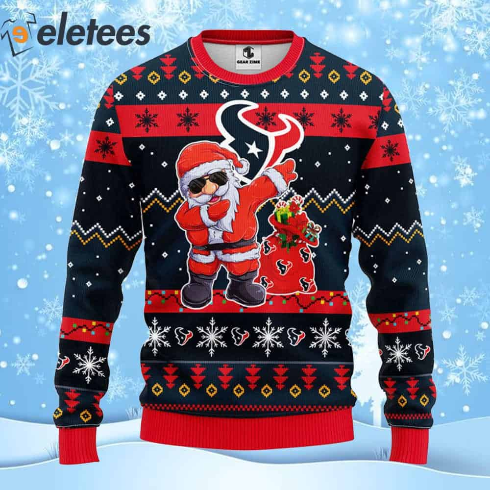 Texans Football Dabbing Santa Claus Ugly Christmas Sweater