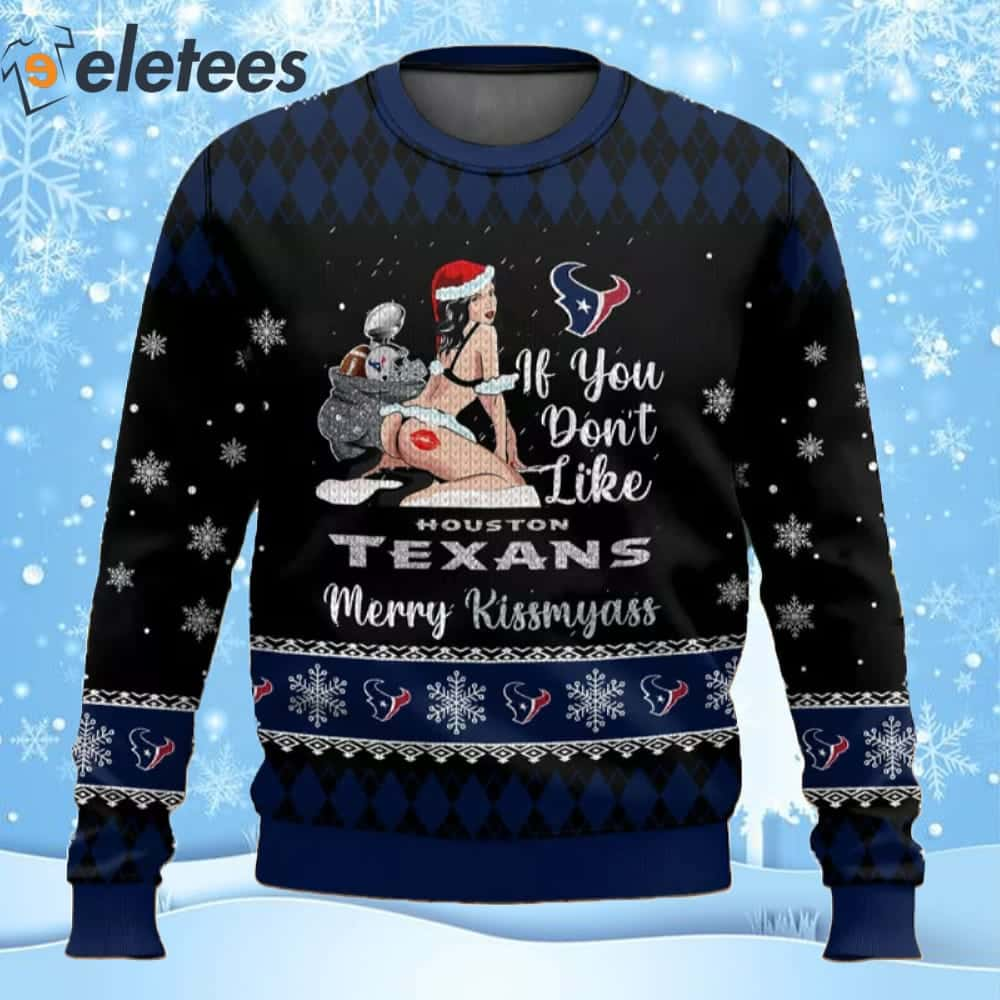 Texans Football Merry Kissmyass Ugly Christmas Sweater