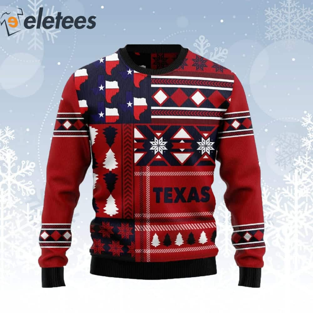 Texas Red Pattern Ugly Christmas Sweater