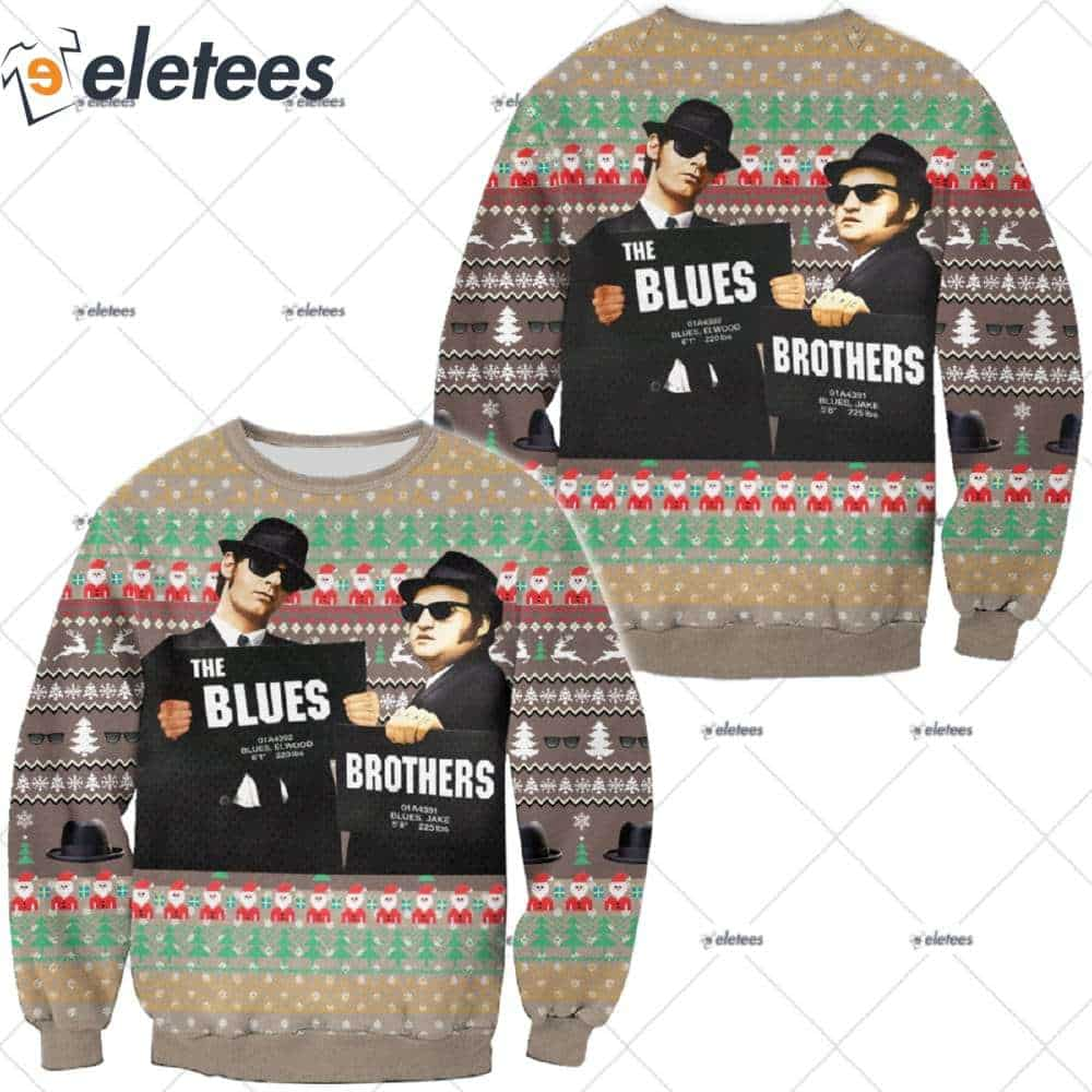 The Blues Brothers We're On A Mission From God Ugly Christmas Sweater