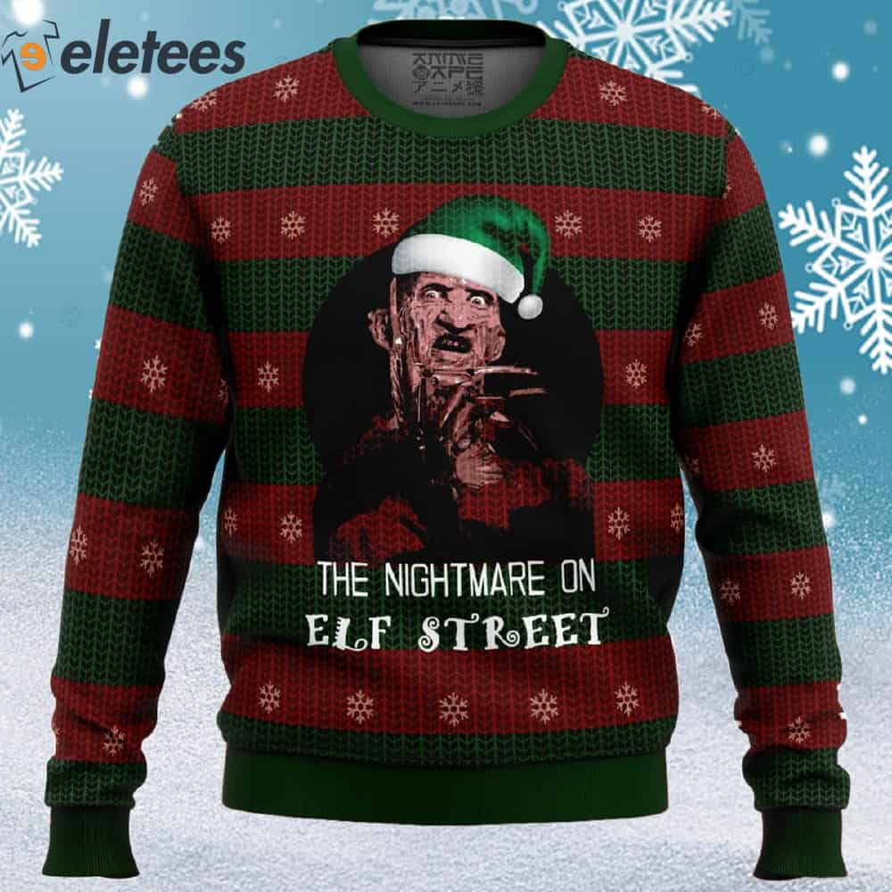 The Nightmare On Elf Street Freddy Krueger Ugly Christmas Sweater