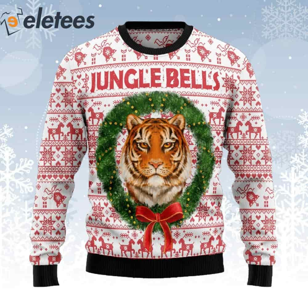 Tiger Jungle Bells Ugly Christmas Sweater