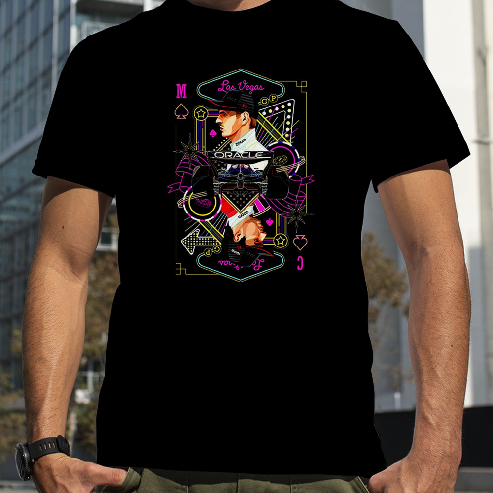 Time For Las Vegas GP Work For Red Bull Racing F1 Max Verstappen and Carlos Sainz Poker Cards Style T-Shirt