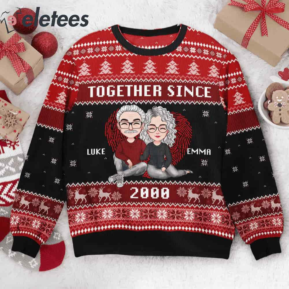 Together Since Custom Name Ugly Christmas Sweater