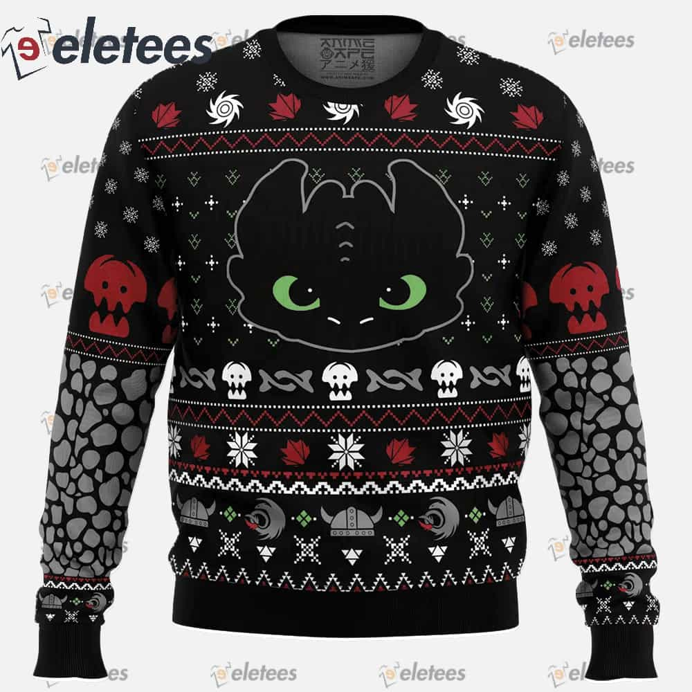 Toothless How To Train Your Dragon Ugly Christmas Sweater