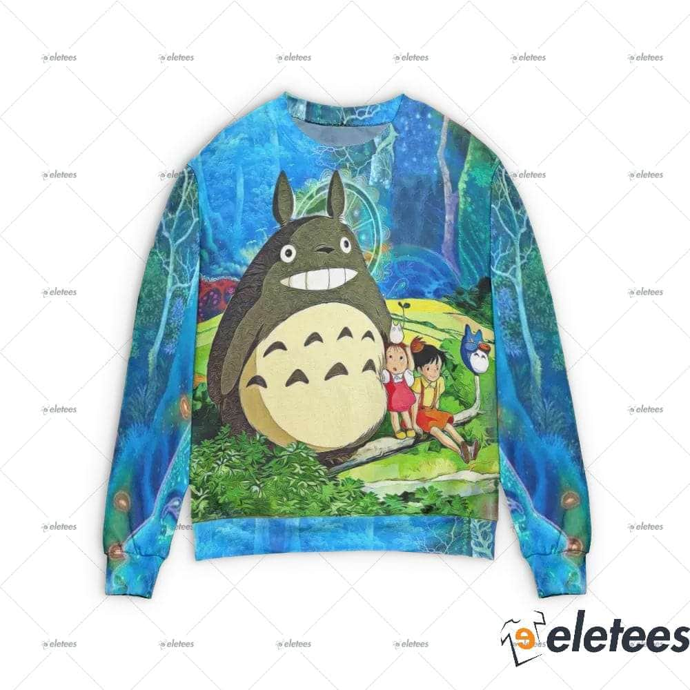 Totoro and the Girls in Jungle 3D Sweater