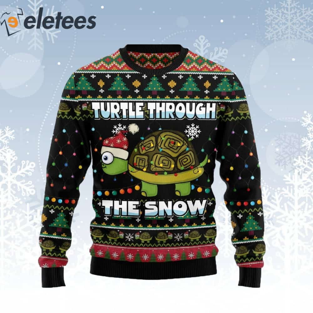 Turtle Through The Snow Ugly Christmas Sweater