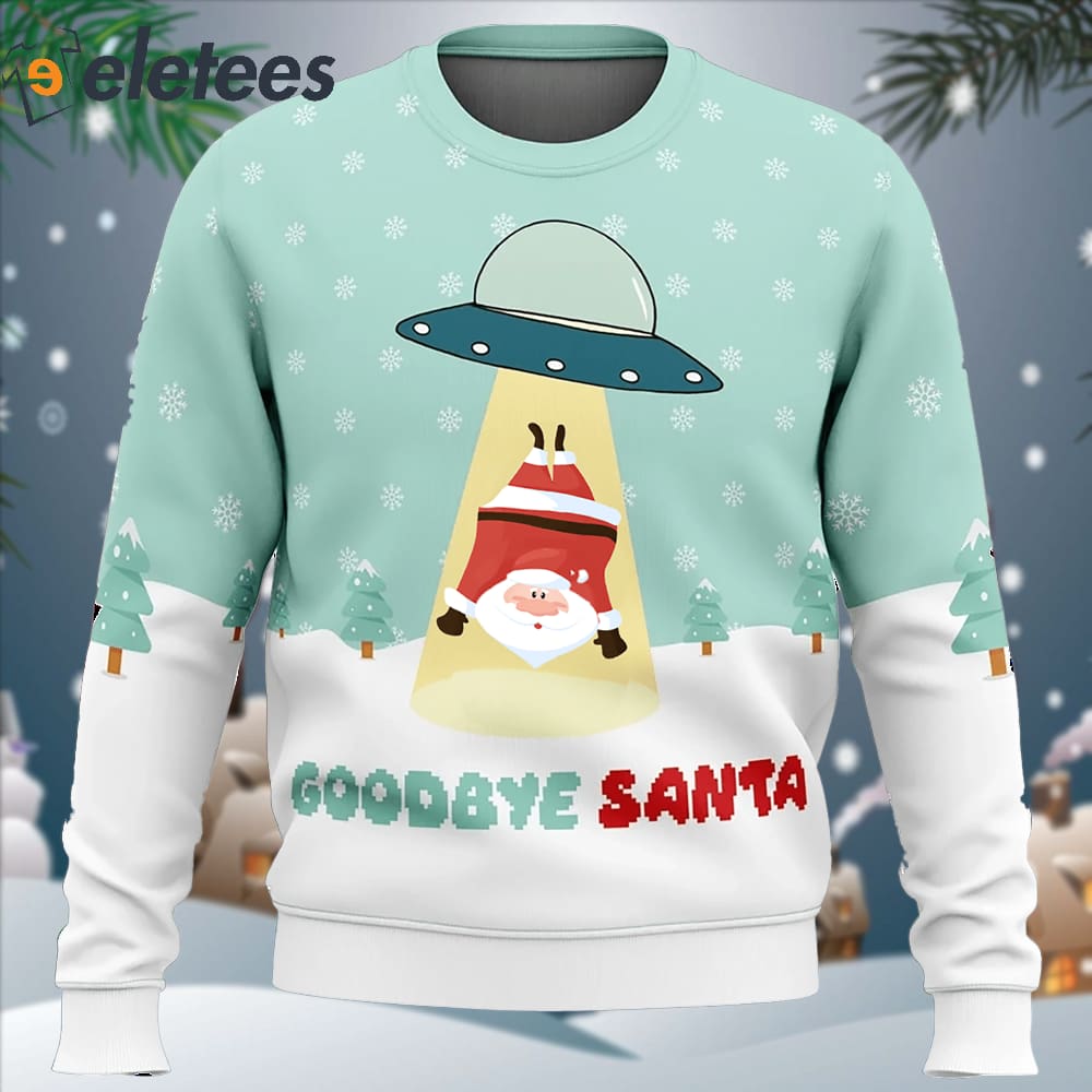 UFO Goodbye Santa Ugly Christmas Sweater