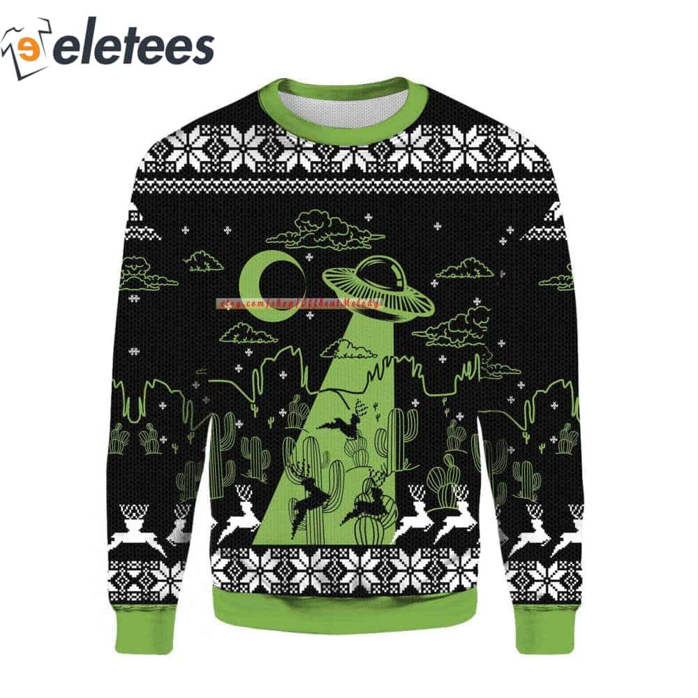 UFO Holographic Ugly Christmas Sweater