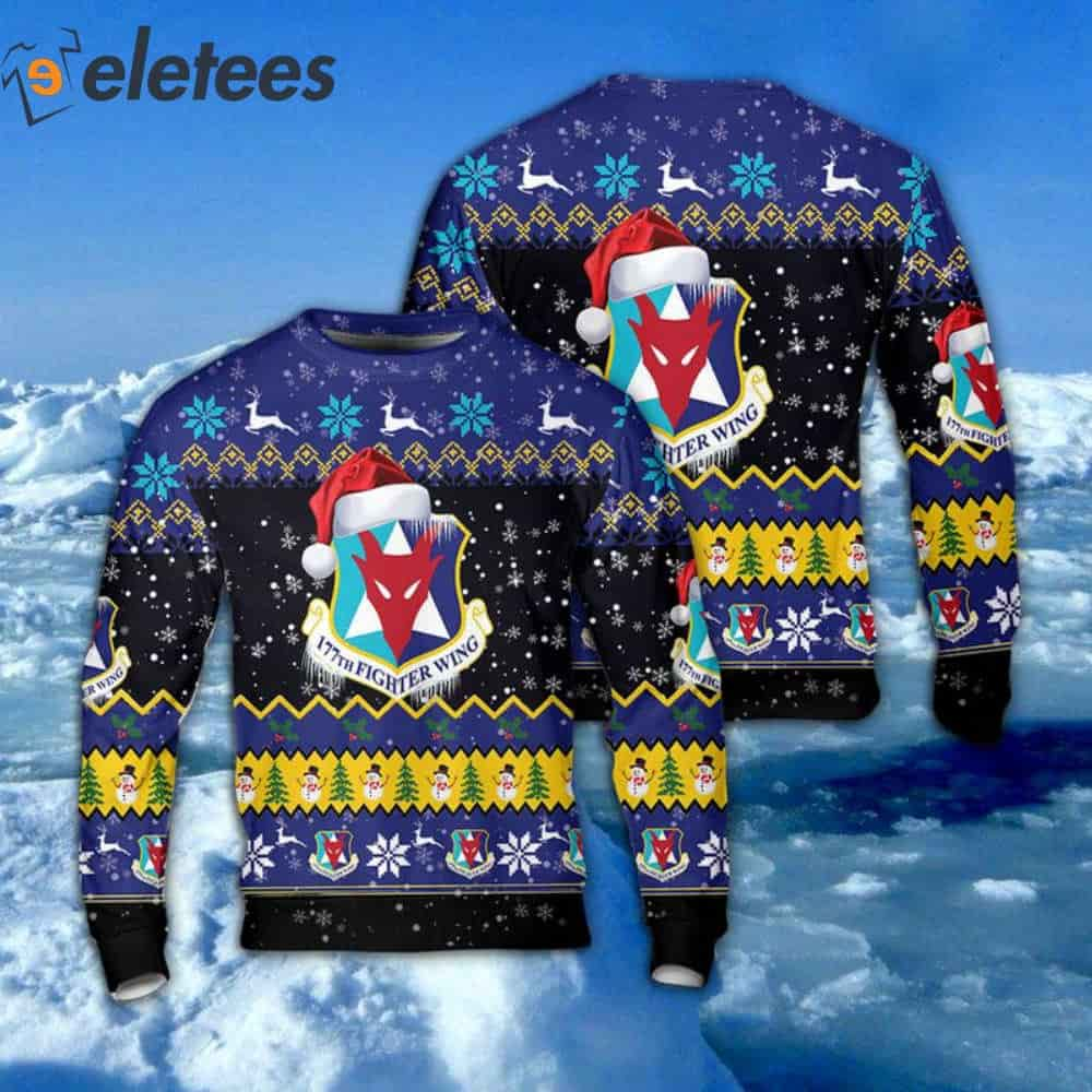 US Air Force 177th Fighter Wing Ugly Christmas Sweater