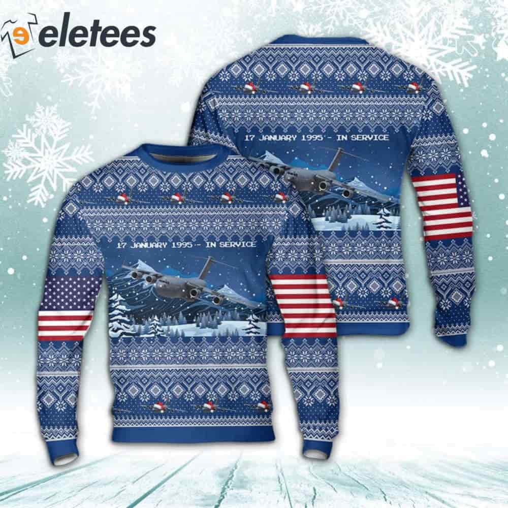 US Air Force Boeing C-17 Globemaster III Ugly Christmas Sweater