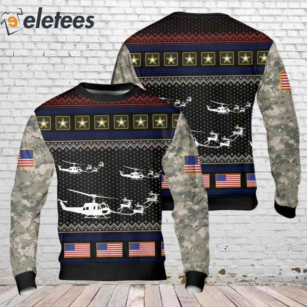 US Army Bell UH-1 Huey Ugly Christmas Sweater