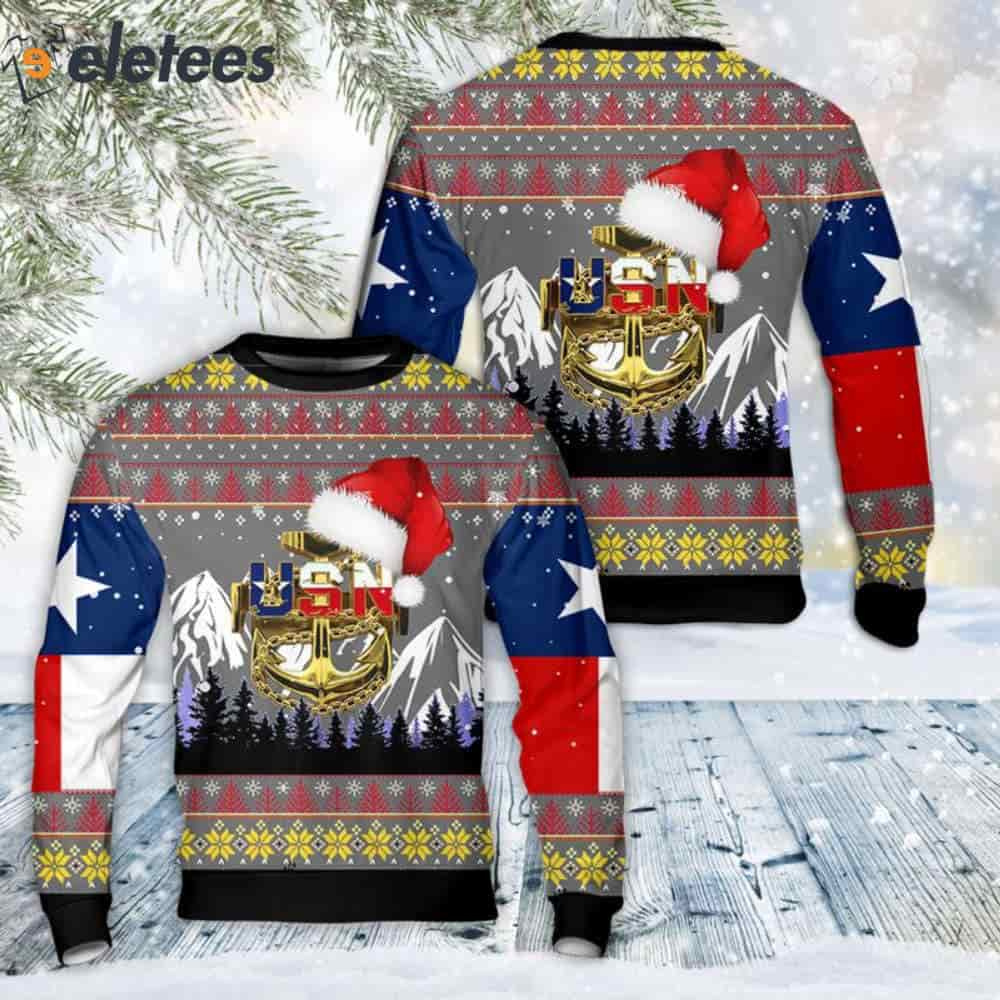 US Navy Chief Texas Ugly Christmas Sweater