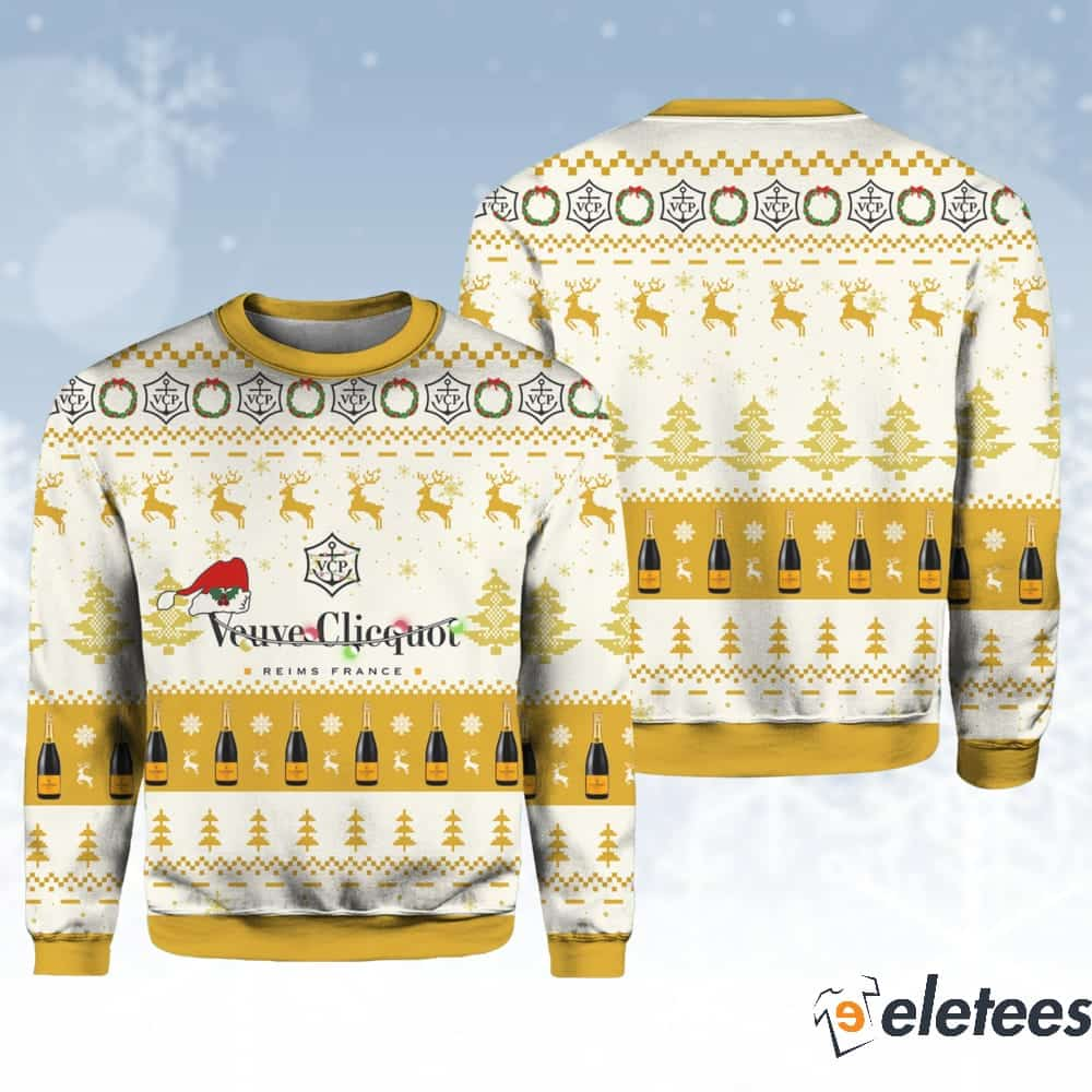 Veuve Clicquot Santa Hat Christmas Sweater