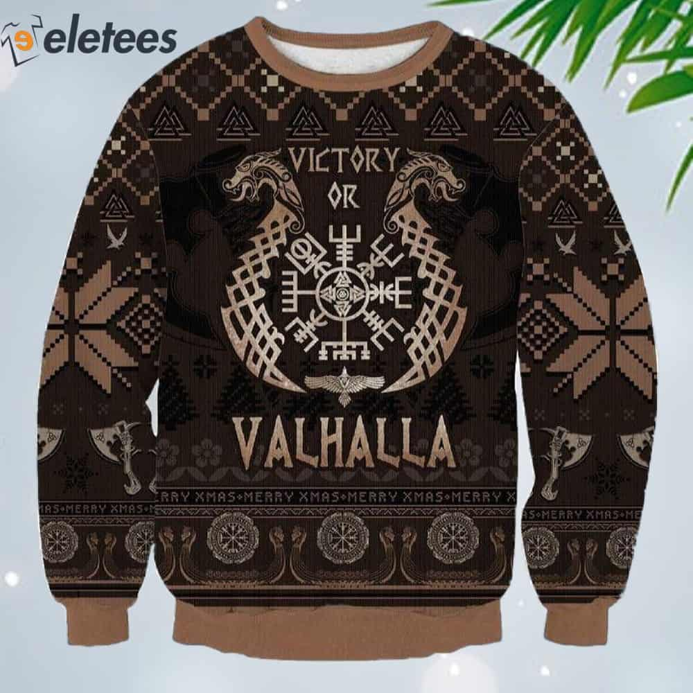 Victory Or Valhalla Ugly Christmas Sweater